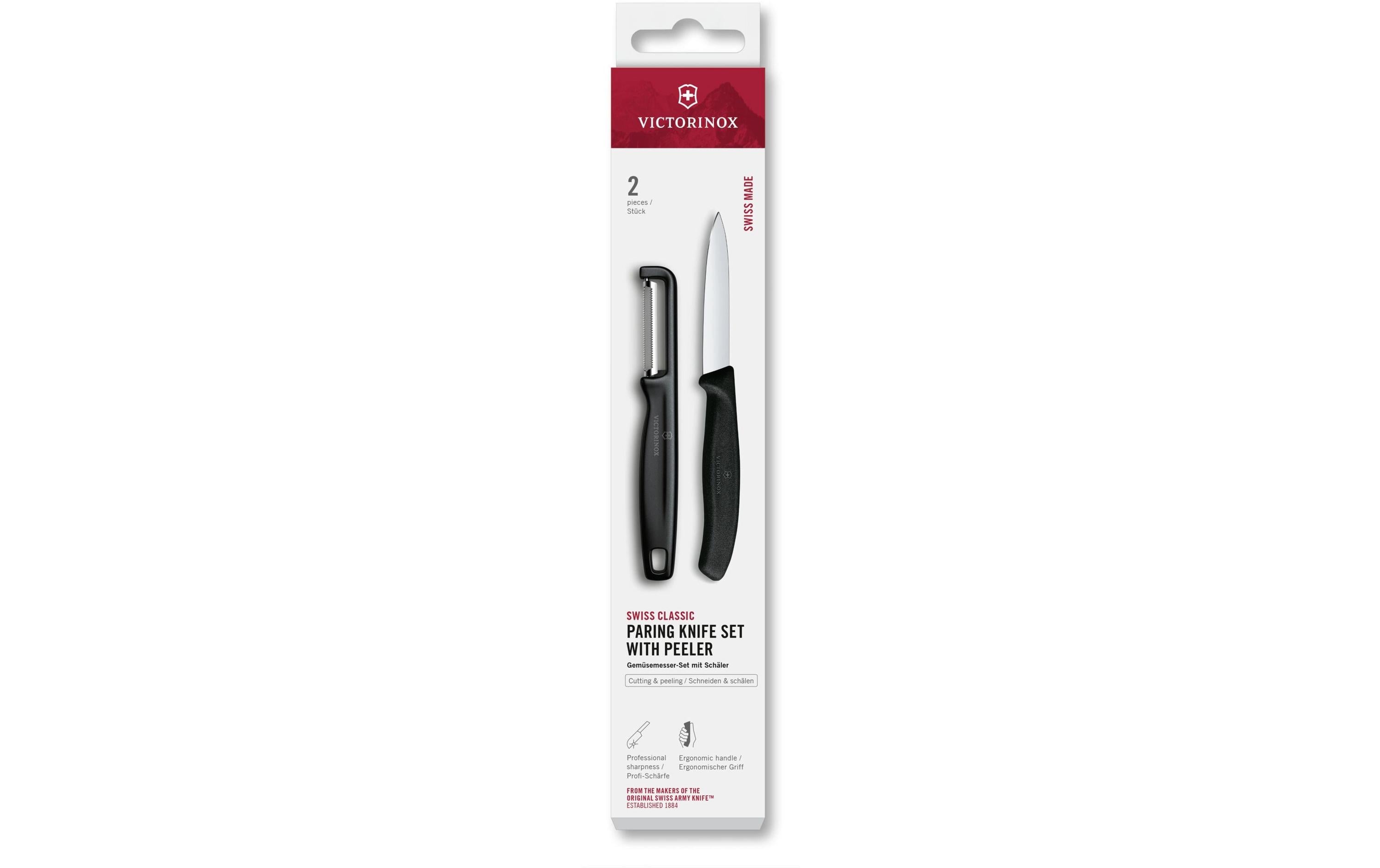 Victorinox Classic Gemüsemesser Set schwarz Set 2tlg, Schäler + Gemüsemesser