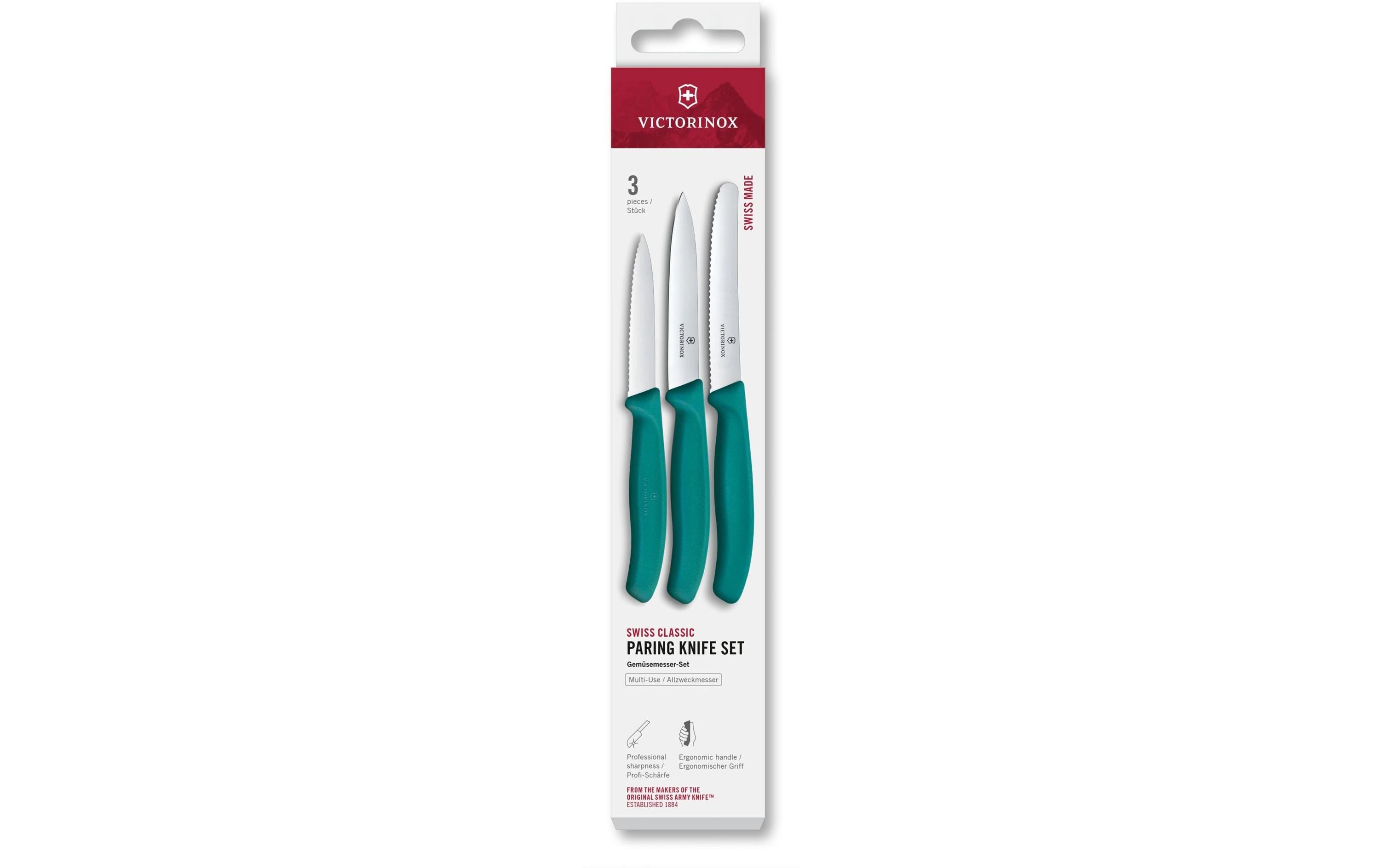 Victorinox Classic Gemüsemesser Set grün Set 3tlg, 8,10,11cm, Gemüse/Tomaten
