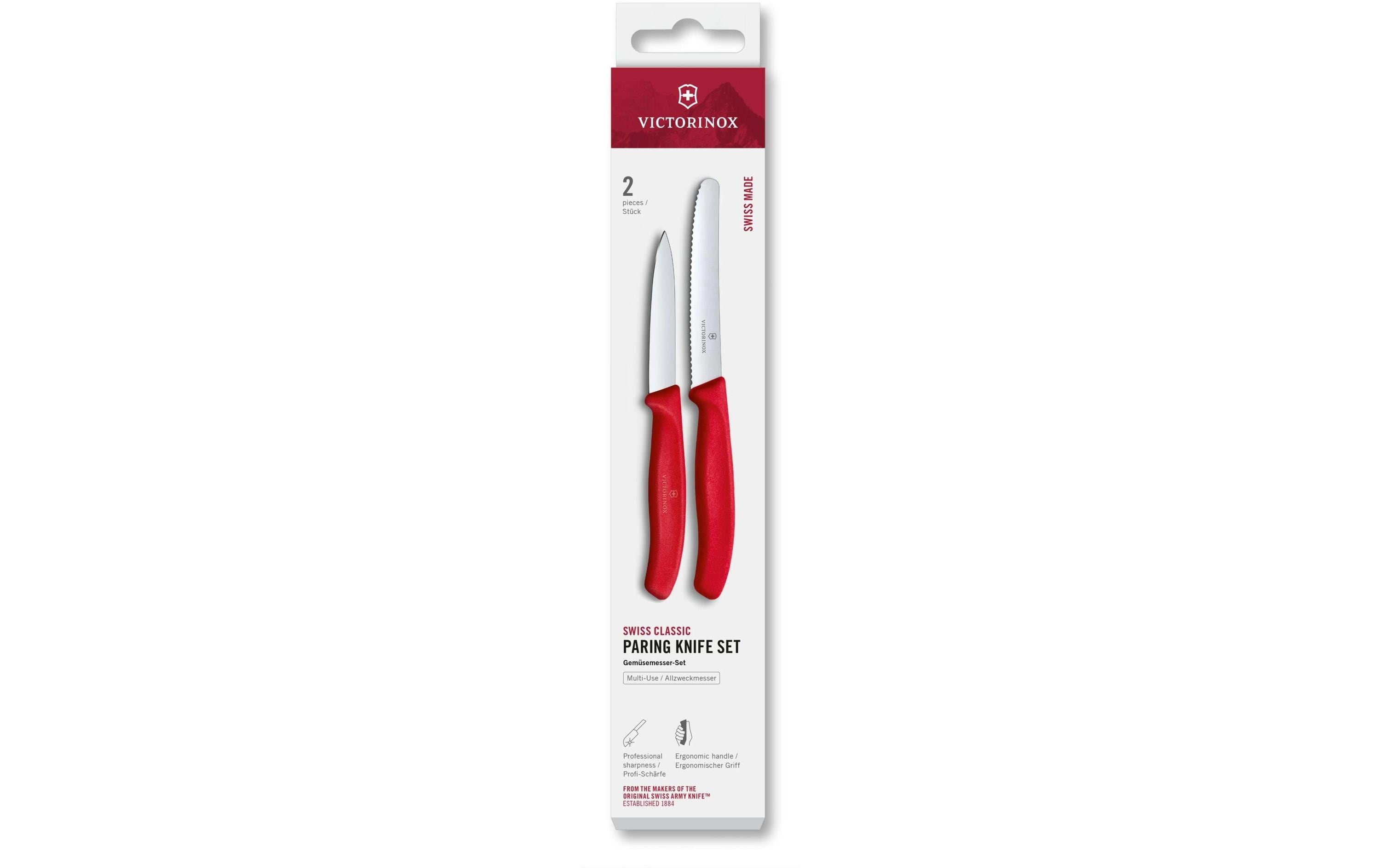 Victorinox Classic Gemüsemesser Set rot Set 2tgl, 8+10cm Gemüse/Tomaten