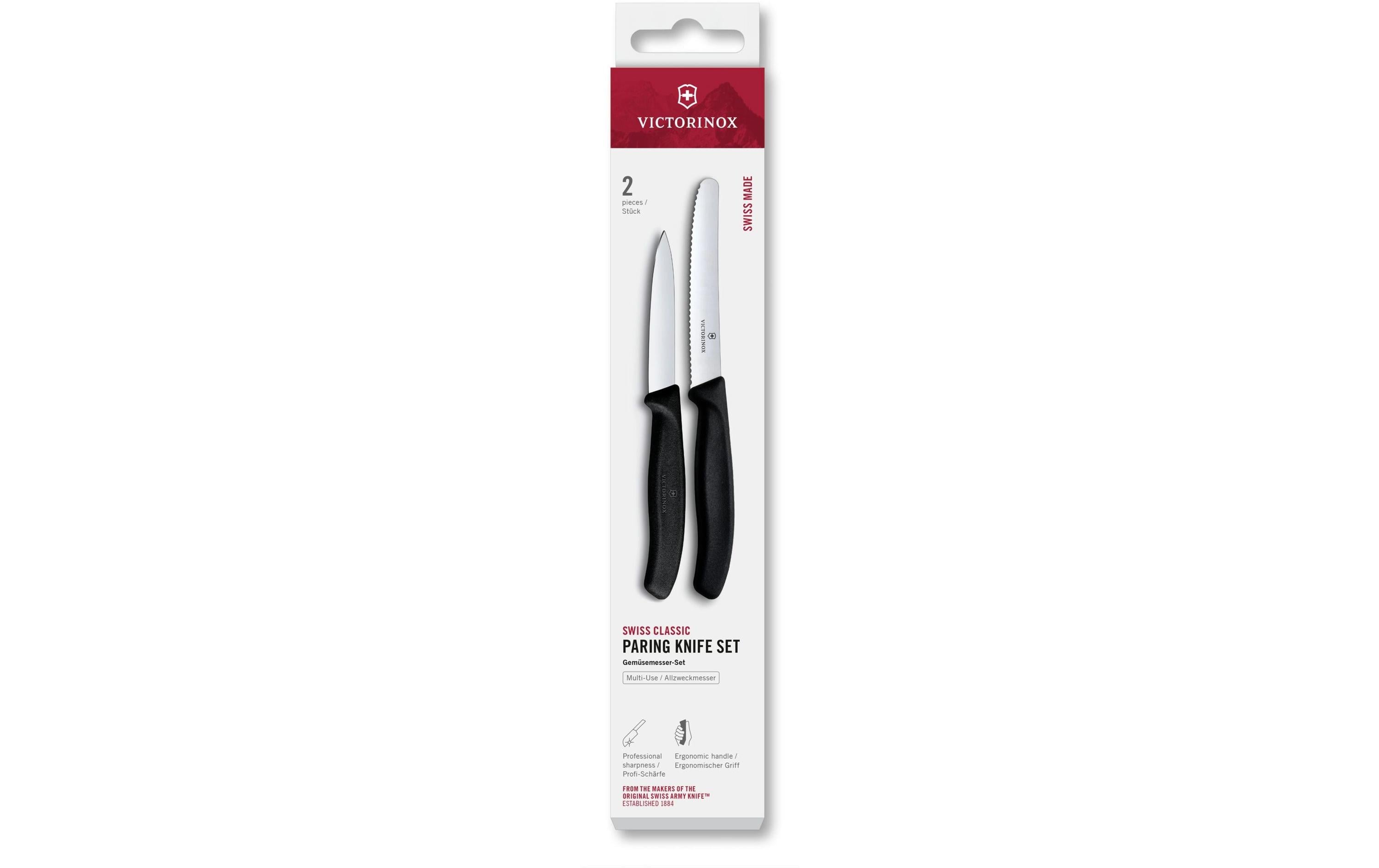 Victorinox Classic Gemüsemesser Set schwarz Set 2tgl, 8+10cm Gemüse/Tomaten