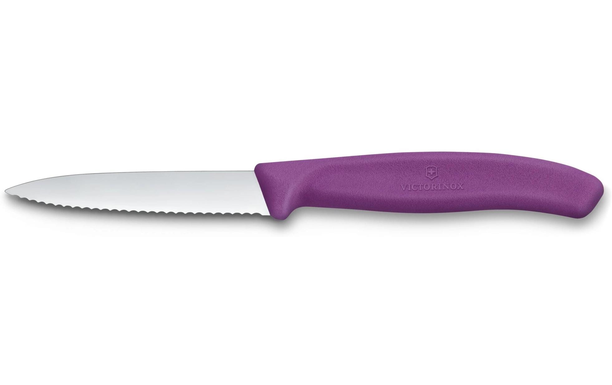 Victorinox Classic Gemüsemesser 8cm violett Wellenschliff, Mittelspitz