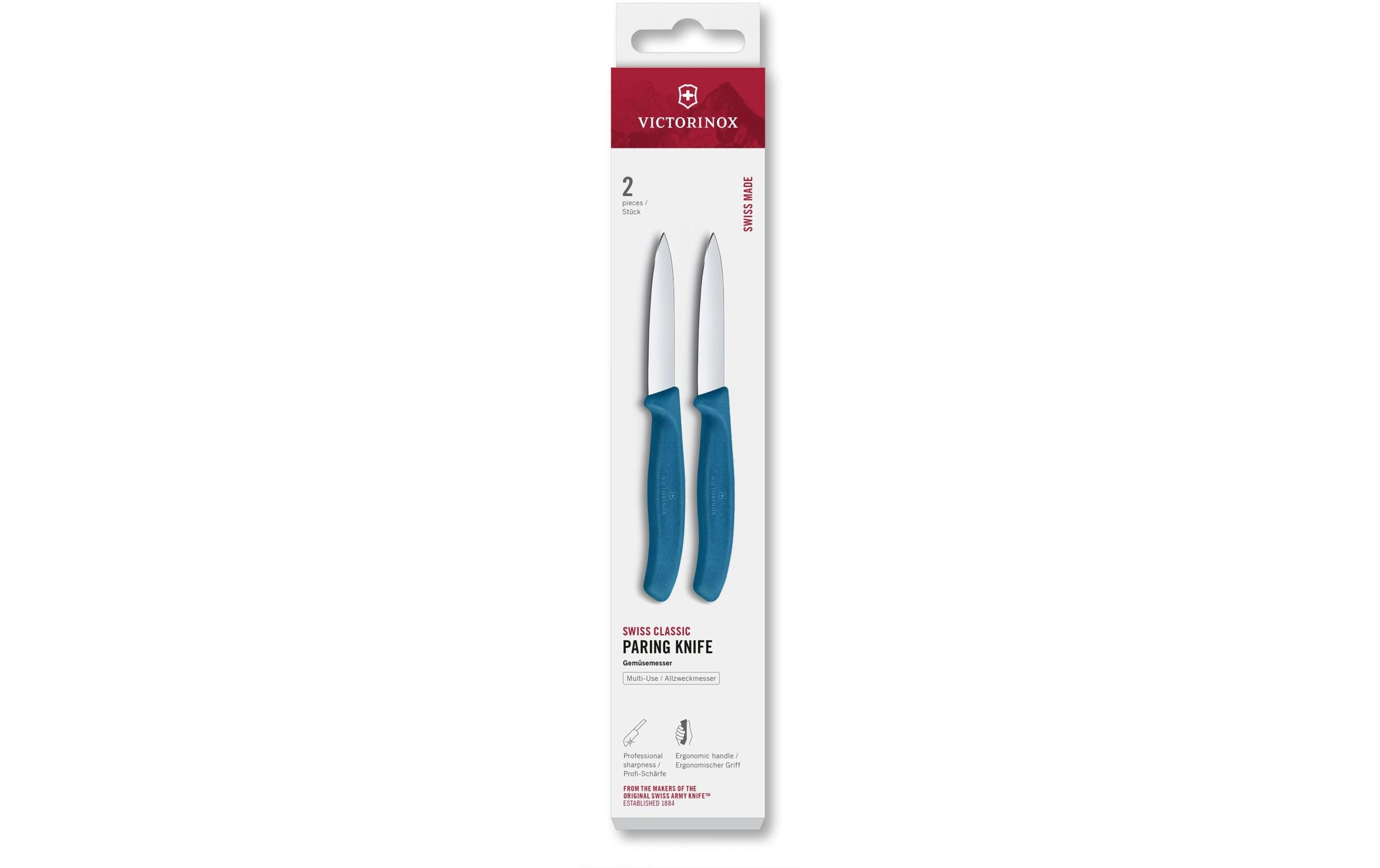 Victorinox Classic Gemüsemesser 8cm blau S Set 2-teilig, Mittelspitz