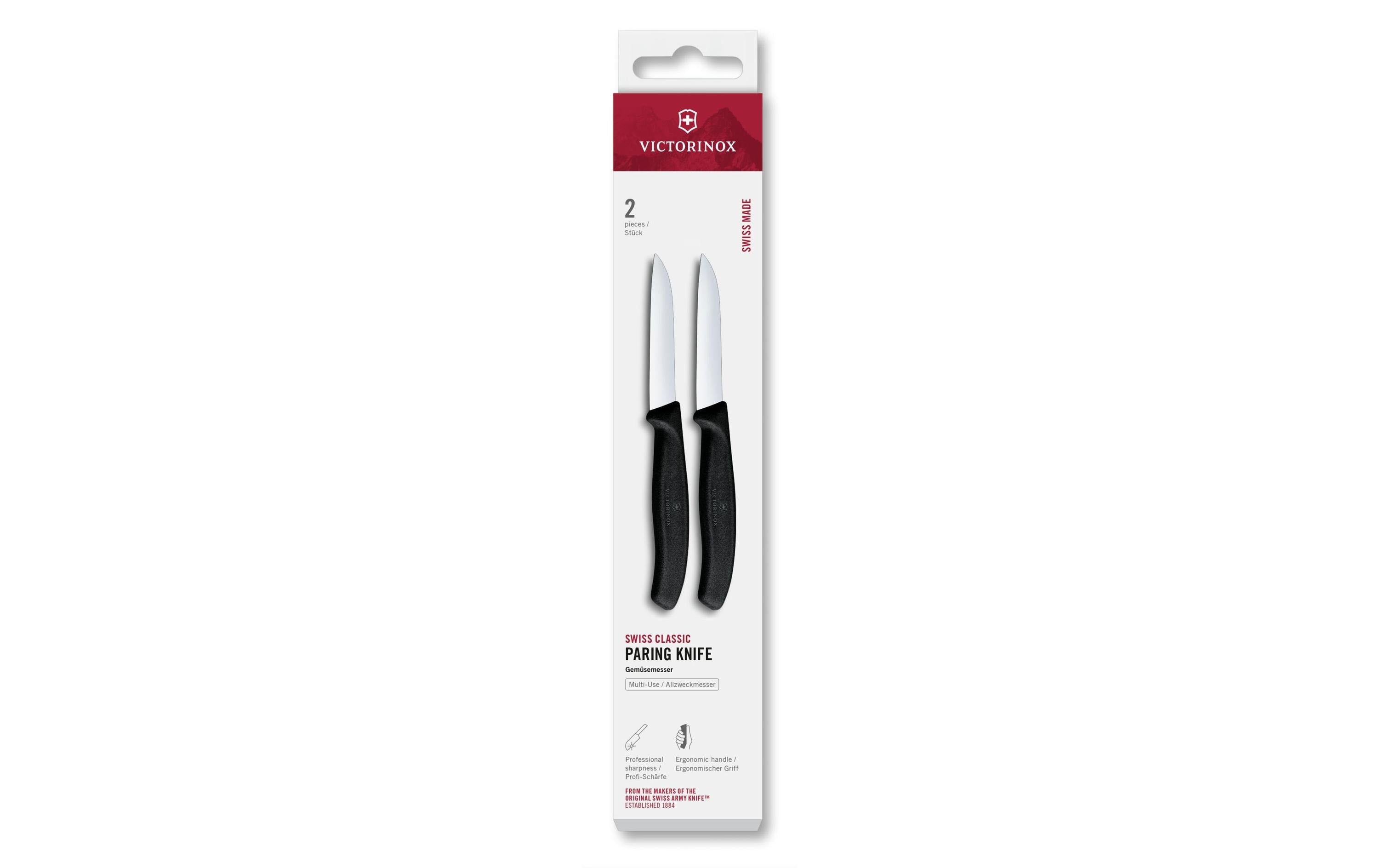 Victorinox Classic Gemüsemesser 8cm schwarz Set 2-teilig, gerader Schnitt