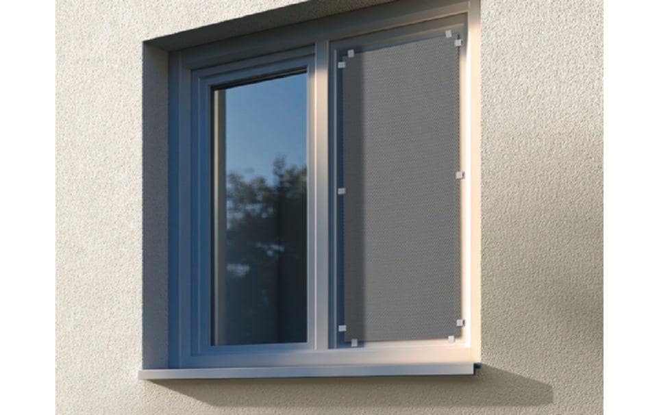 Gardinia Screen-Hitzeschutz Outdoor 40x80cm Grau, Polyester, PVC, ohne Bohren&Schrauben