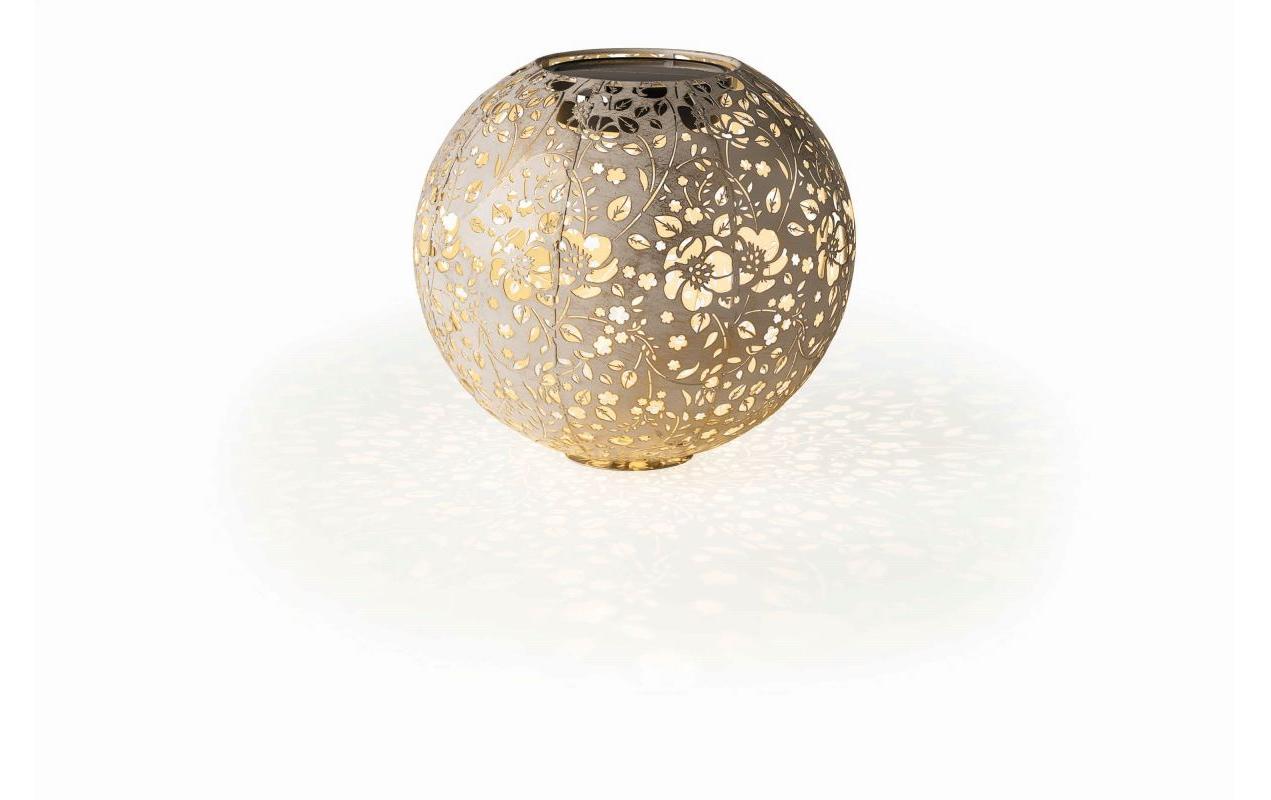 STT Solar Antic Ball Flower 30 1 LED ww, D30cm, creme