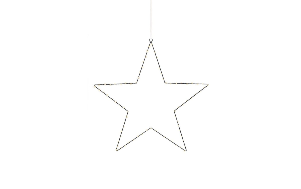 STT LED Deko Stern schwarz Star M 80LED ww, 70x70cm