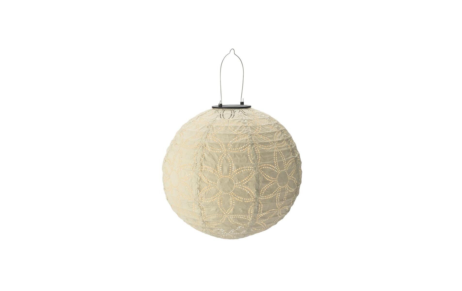STT Solar Lantern round sand 1LED ww, D30cm,