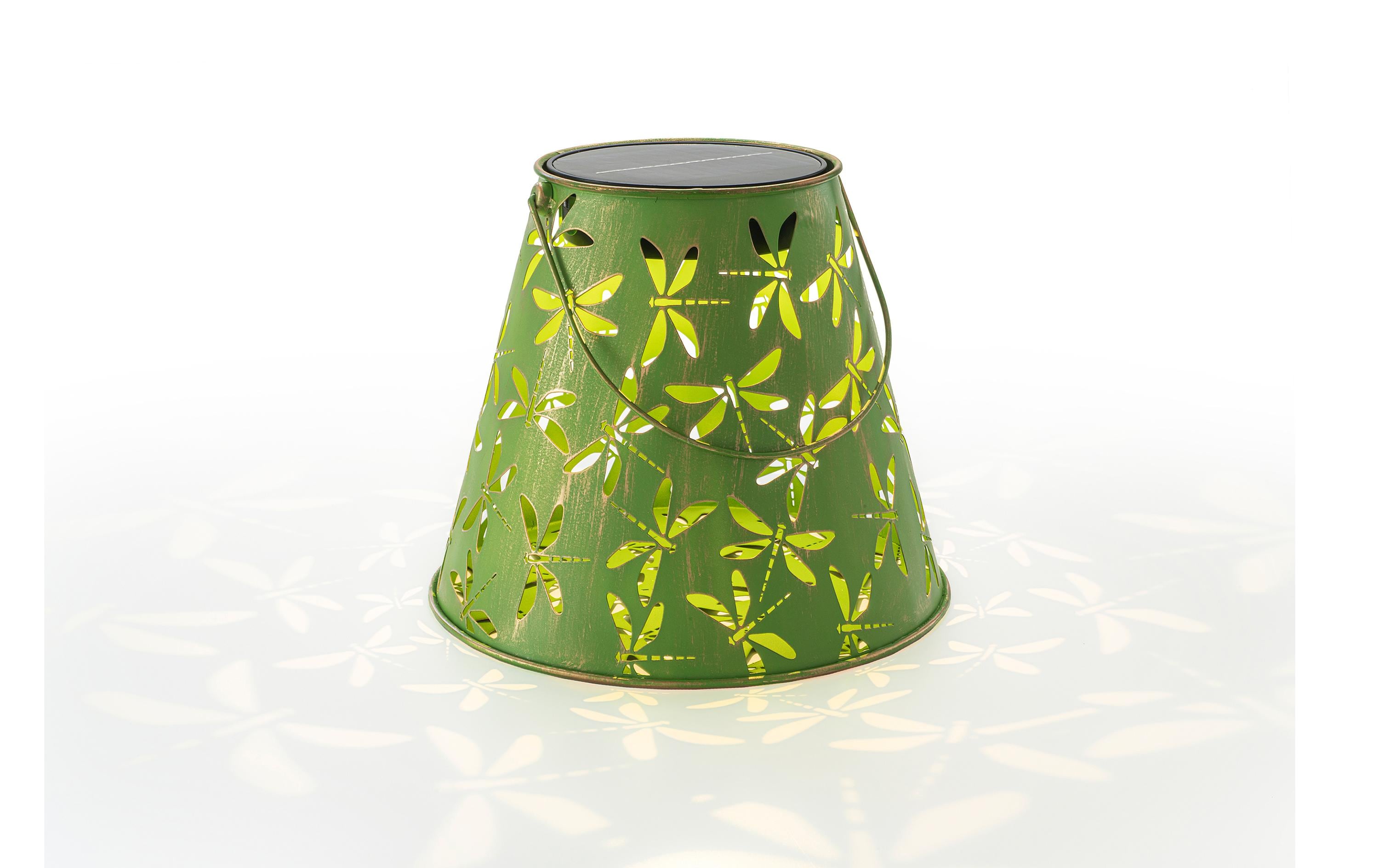 STT Laterne Solarbetrieben Antic Libelle Grün, 1 LED WW, 26x21cm