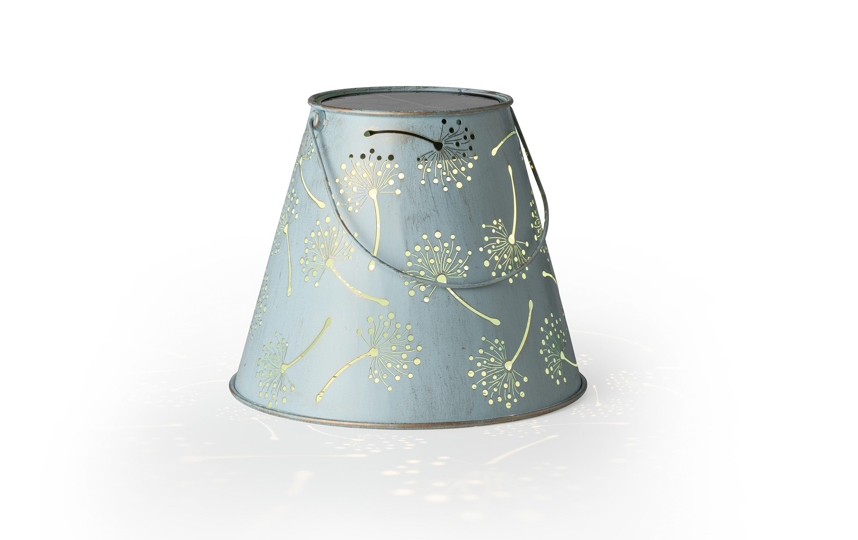 STT Laterne Solarbetrieben Antic Dandelion Hellblau, 1 LED WW, 26x21cm