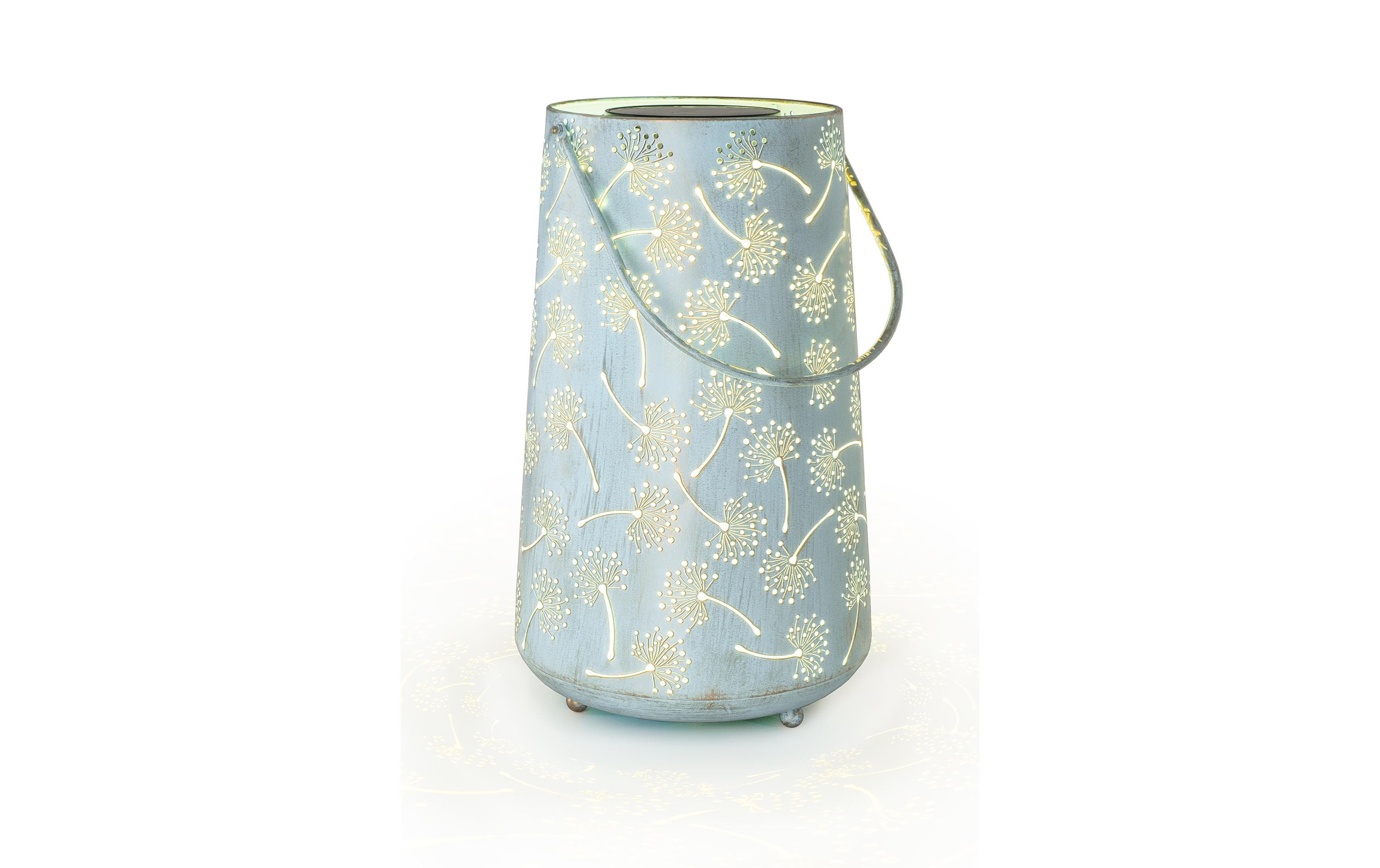 STT Laterne Solarbetrieben Antic Dandelion Hellblau, 1 LED WW, 46x28cm