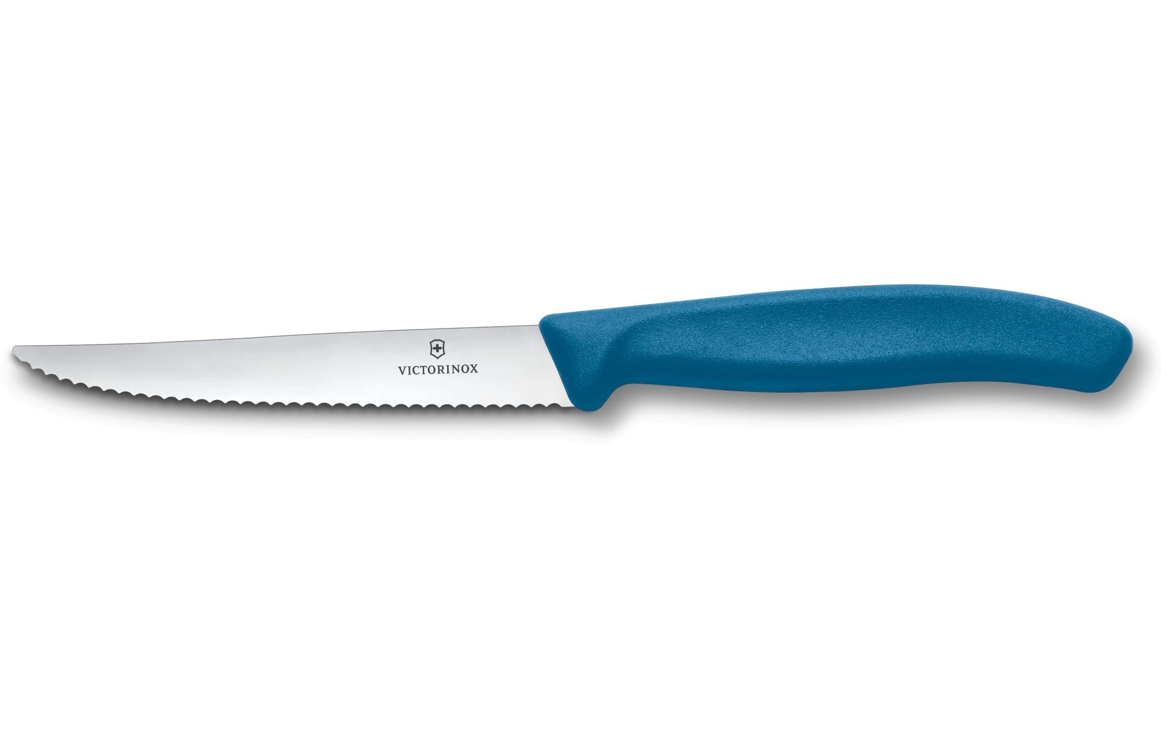 Victorinox Classic Steak/Pizzamesser blau 11cm, Wellenschliff