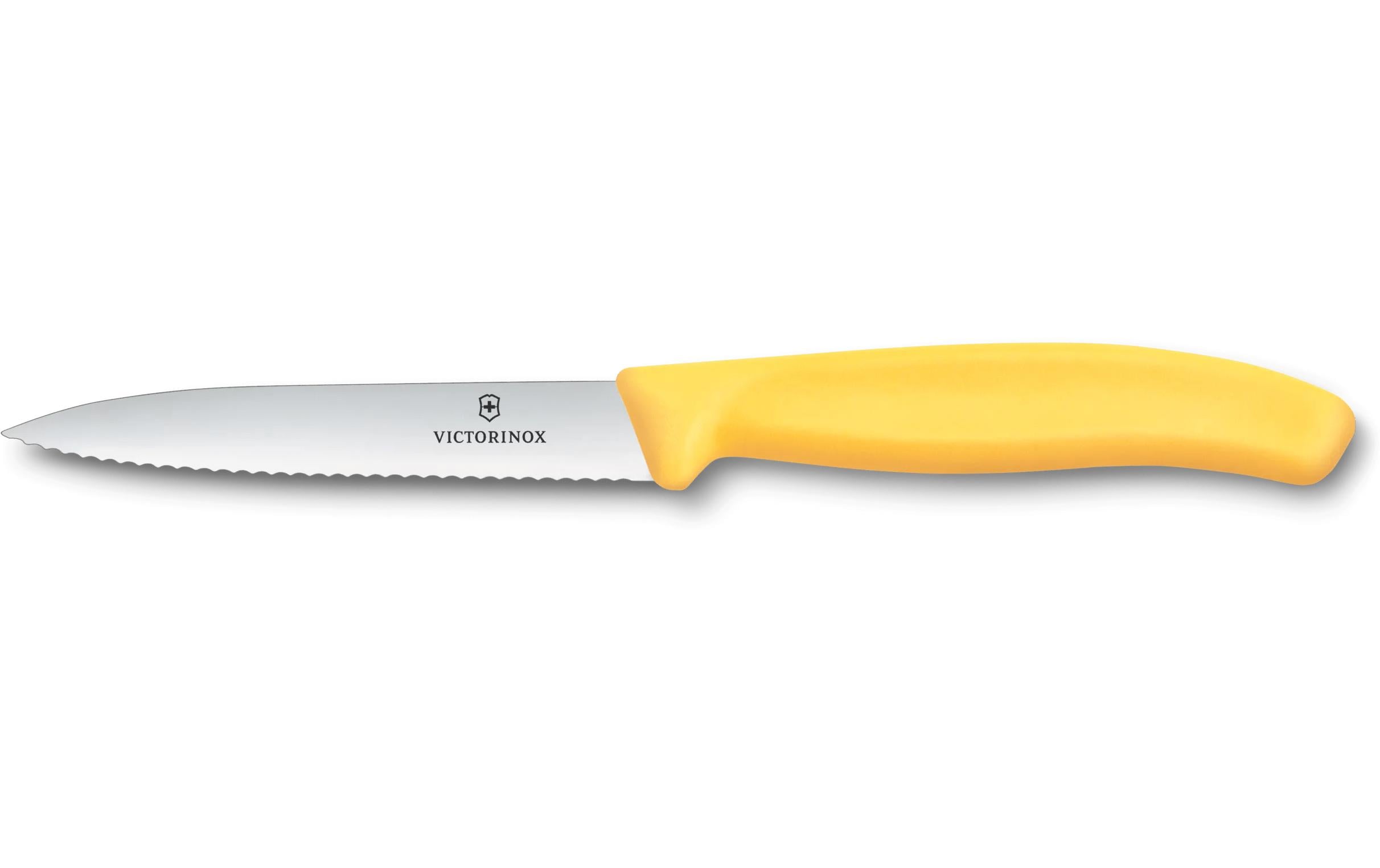 Victorinox Classic Gemüsemesser 10cm gelb Wellenschliff, Mittelspitz