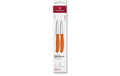 Victorinox Classic Gemüsemesser 8cm orange Set 2tgl, gerader + Wellenschliff Mittelsp.