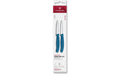 Victorinox Classic Gemüsemesser 8cm blau Set 2tgl, gerader + Wellenschliff Mittelsp.