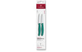 Victorinox Classic Gemüsemesser 8cm grün Set 2tgl, gerader + Wellenschliff Mittelsp.