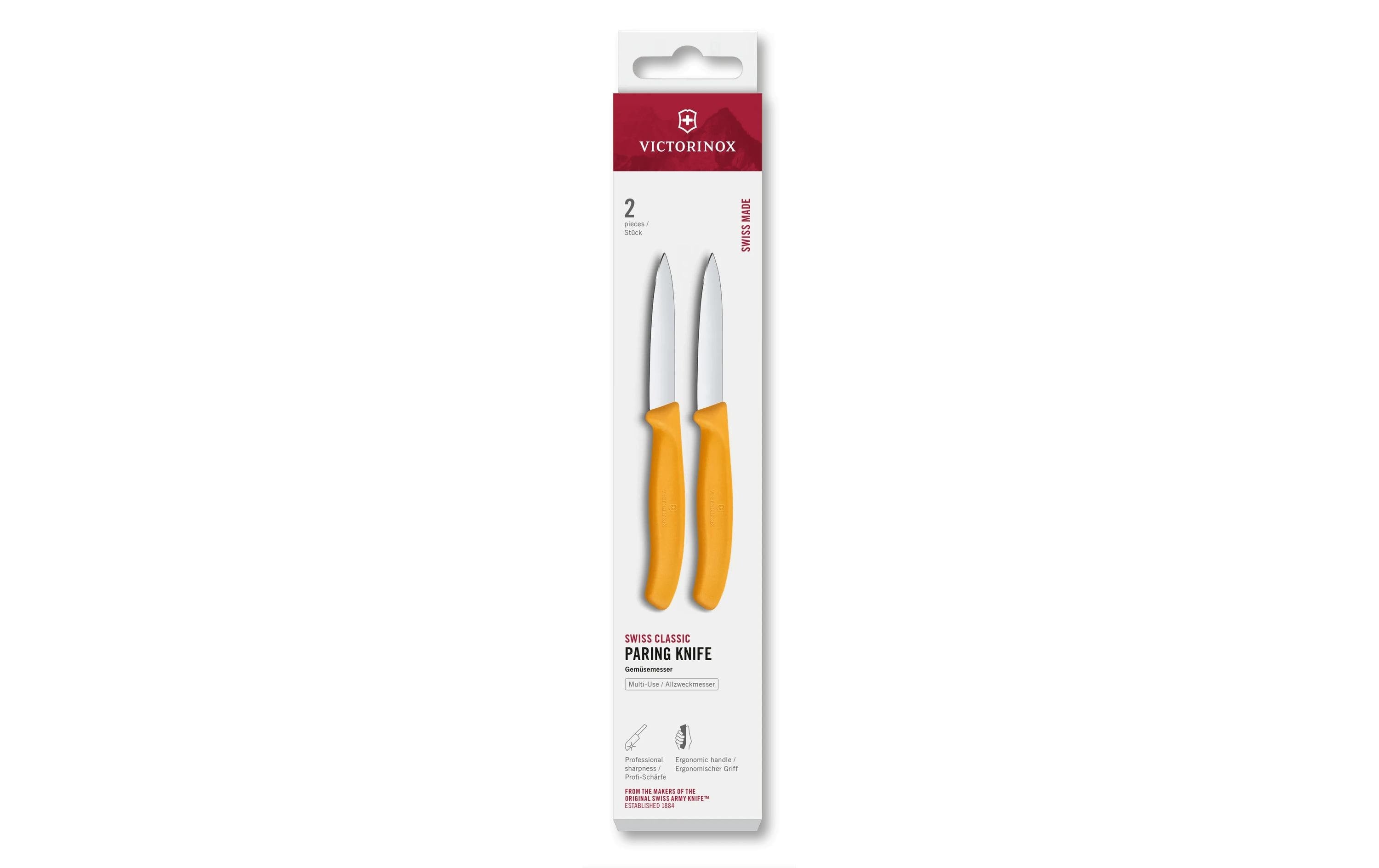 Victorinox Classic Gemüsemesser 8cm gelb S Set 2-teilig, Mittelspitz