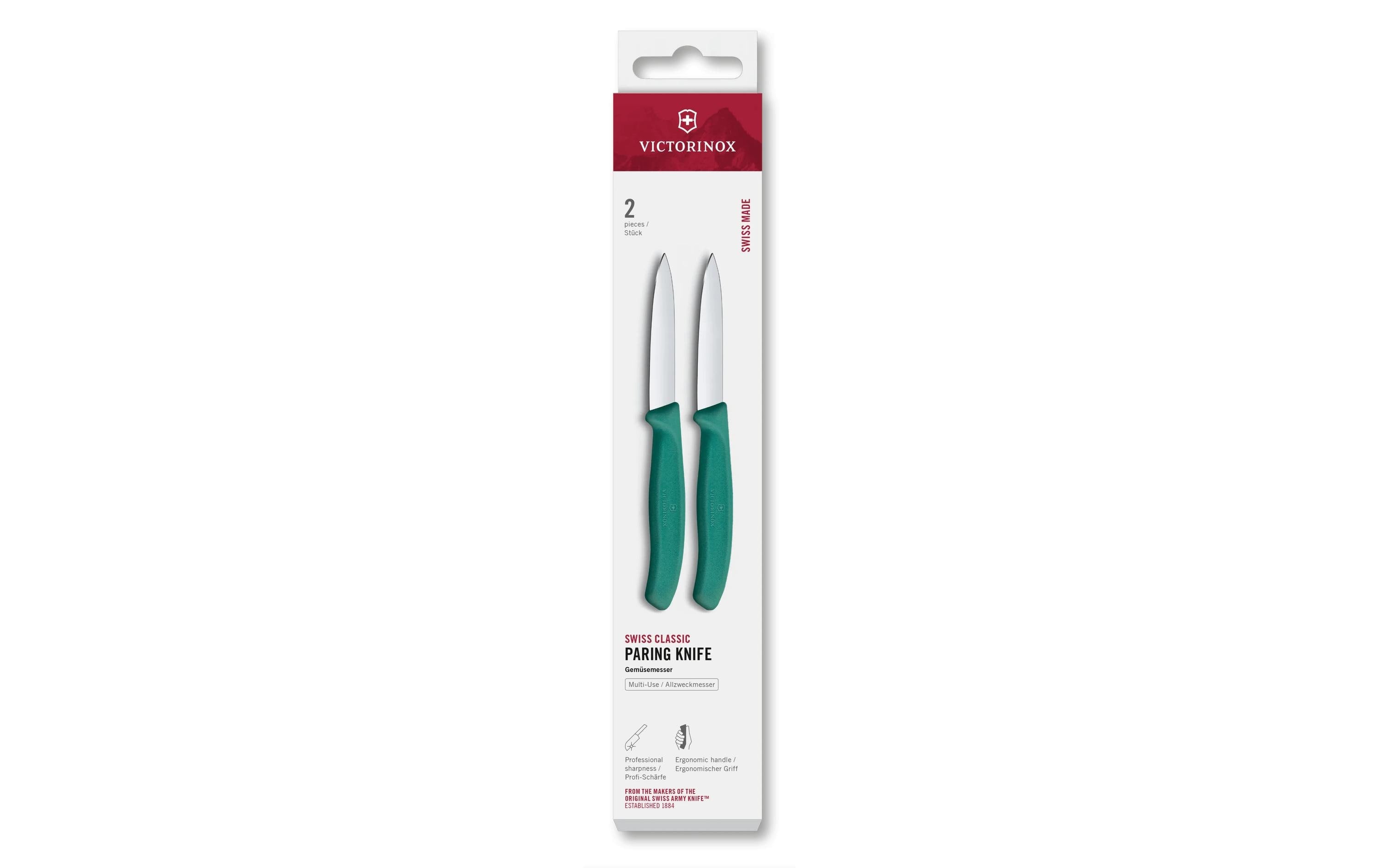 Victorinox Classic Gemüsemesser 8cm grün S Set 2-teilig, Mittelspitz
