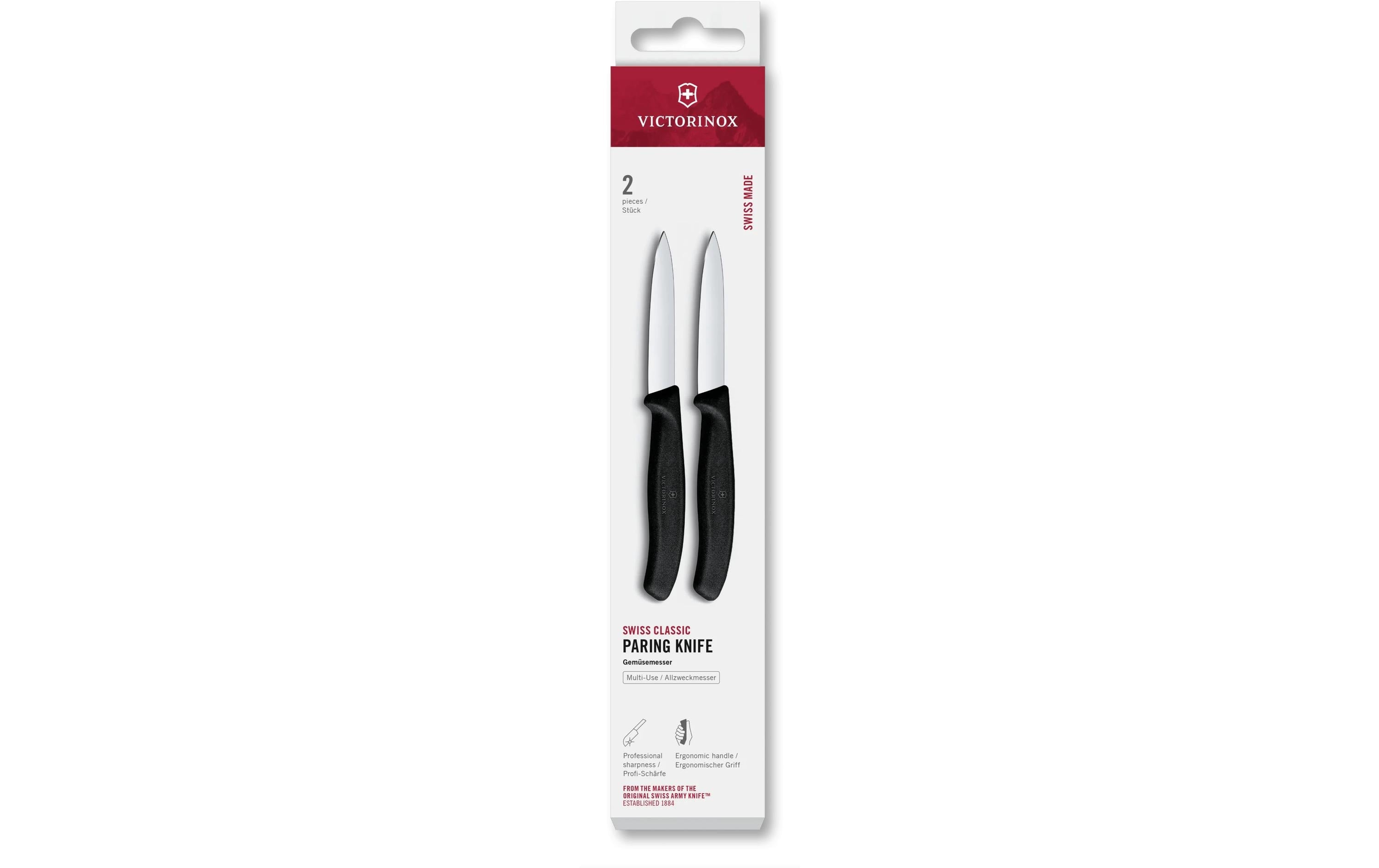 Victorinox Classic Gemüsemesser 8cm schwarz Set 2-teilig, Mittelspitz