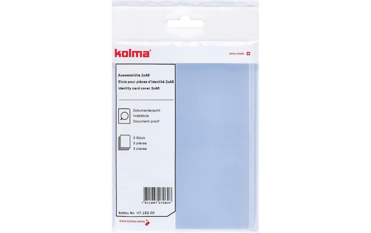 Kolma Ausweishülle 2xA6 3er Beutel dokumentenecht