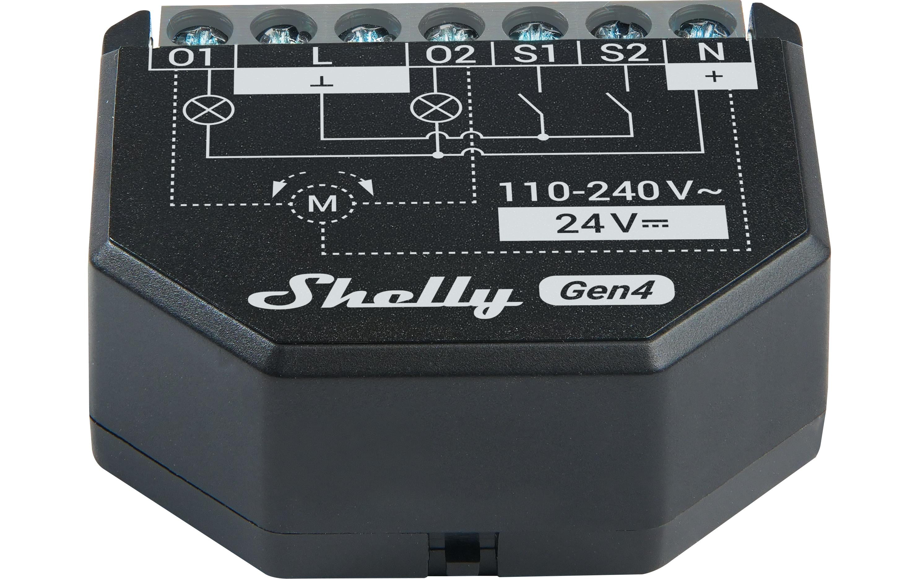Shelly Plus 2PM Gen4 WiFi-Switch Matter WLAN Schalt-Messaktor, 2x 10 A, Bluetooth