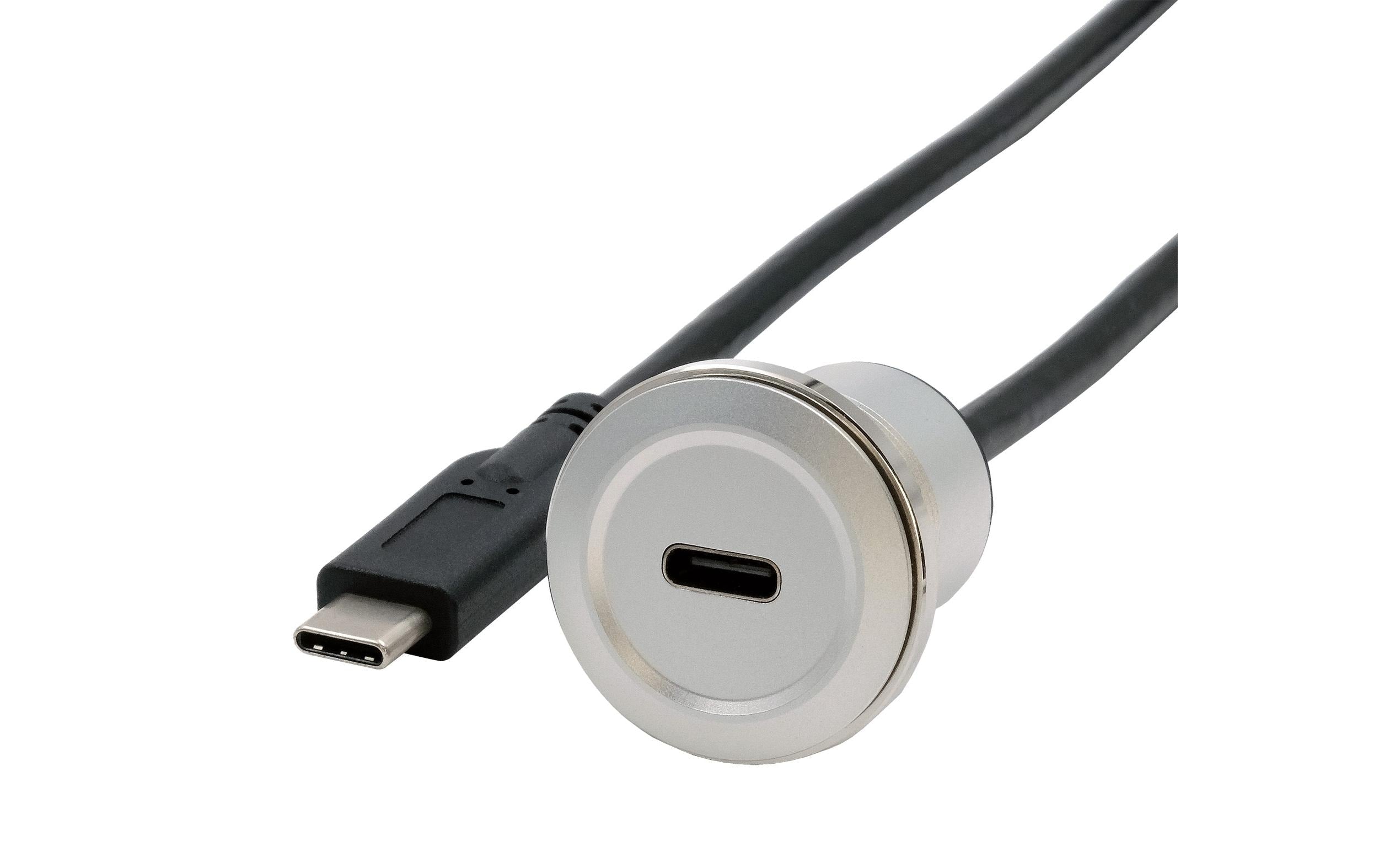 EXSYS EX-49183, Einbau-Adapter USB-C USB 3.2 Gen2, Buchse-Stecker, 30cm