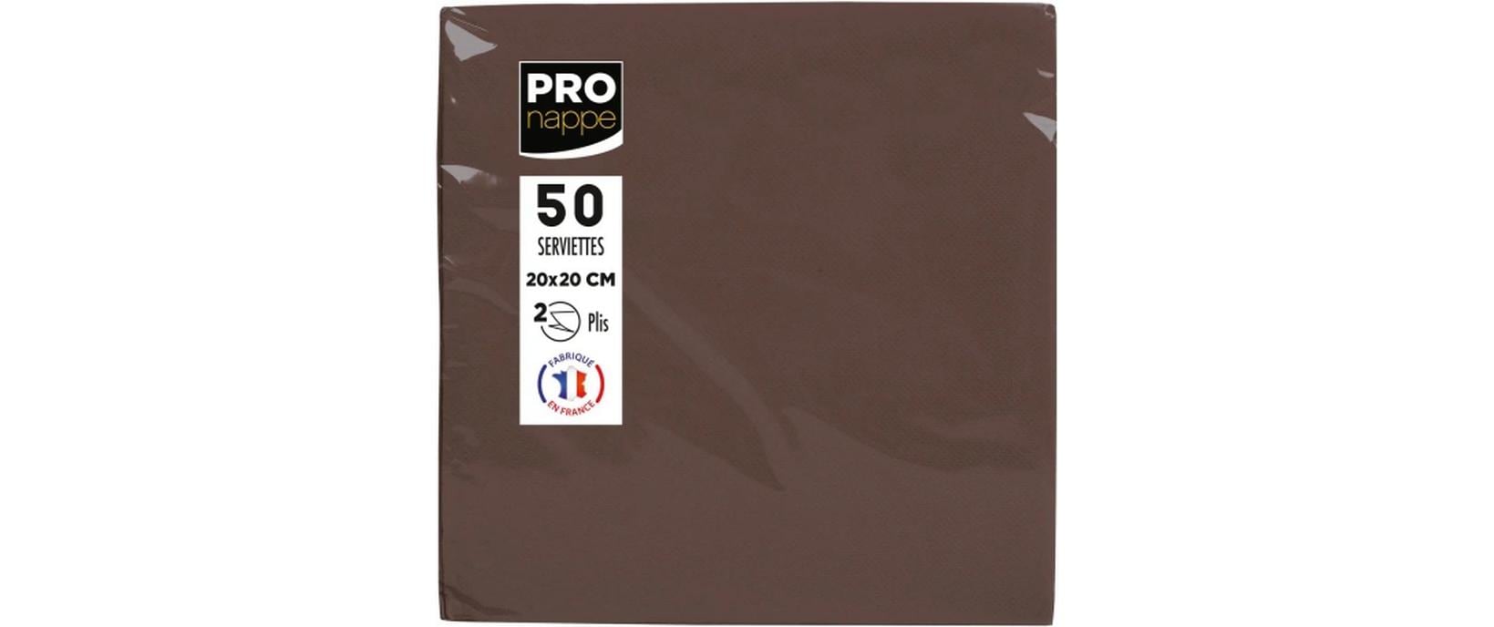 PRO nappe Cocktail Servietten 20x20 cm 50 Stk, Schoko, 2-lagig, Papier
