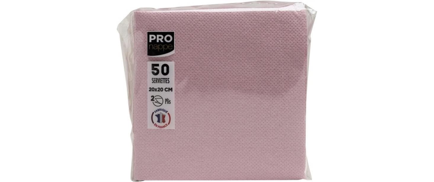 PRO nappe Cocktail Servietten 20x20 cm 50 Stk, Altrosa, 2-lagig, Papier