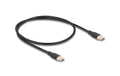 Delock USB-Kabel C-C, 0.5m, Silikon Kabel schwarz, USB 2.0, 60W, PD 3.0