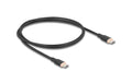 Delock USB-Kabel C-C, 1.0m, Silikon Kabel schwarz, USB 2.0, 60W, PD 3.0