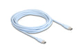Delock USB-Kabel C-C, 4.0m, Silikon Kabel blau, USB 2.0, 60W, PD 3.0