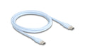 Delock USB-Kabel C-C, 1.0m, Silikon Kabel blau, USB 2.0, 60W, PD 3.0