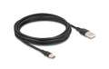 Delock USB-Kabel A-C, 4.0m, Silikon Kabel schwarz, USB 2.0, 3A