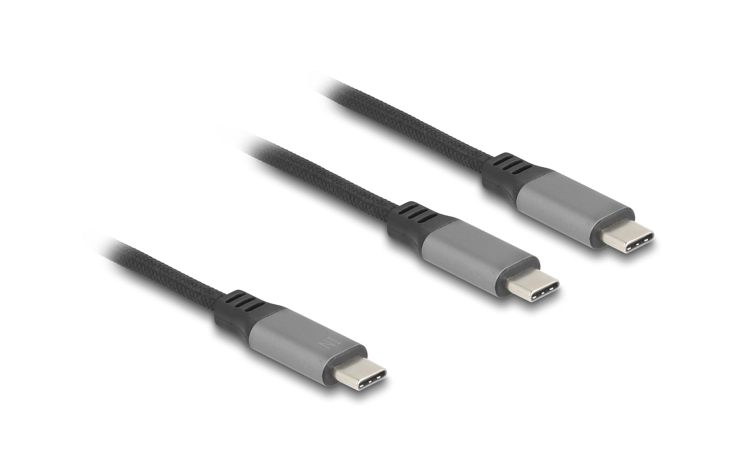 Delock USB-Y-Kabel C, 1.2m, 100W USB 2.0, C zu C+C, PD 3.0