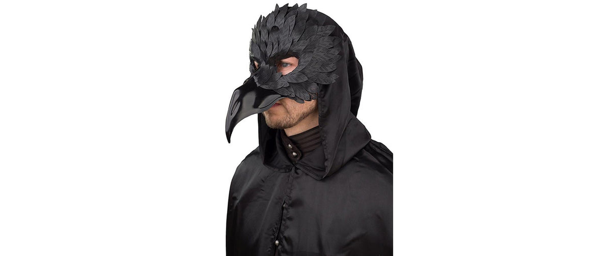 Halloween Maske Rabe Unisize mit Gummiband
