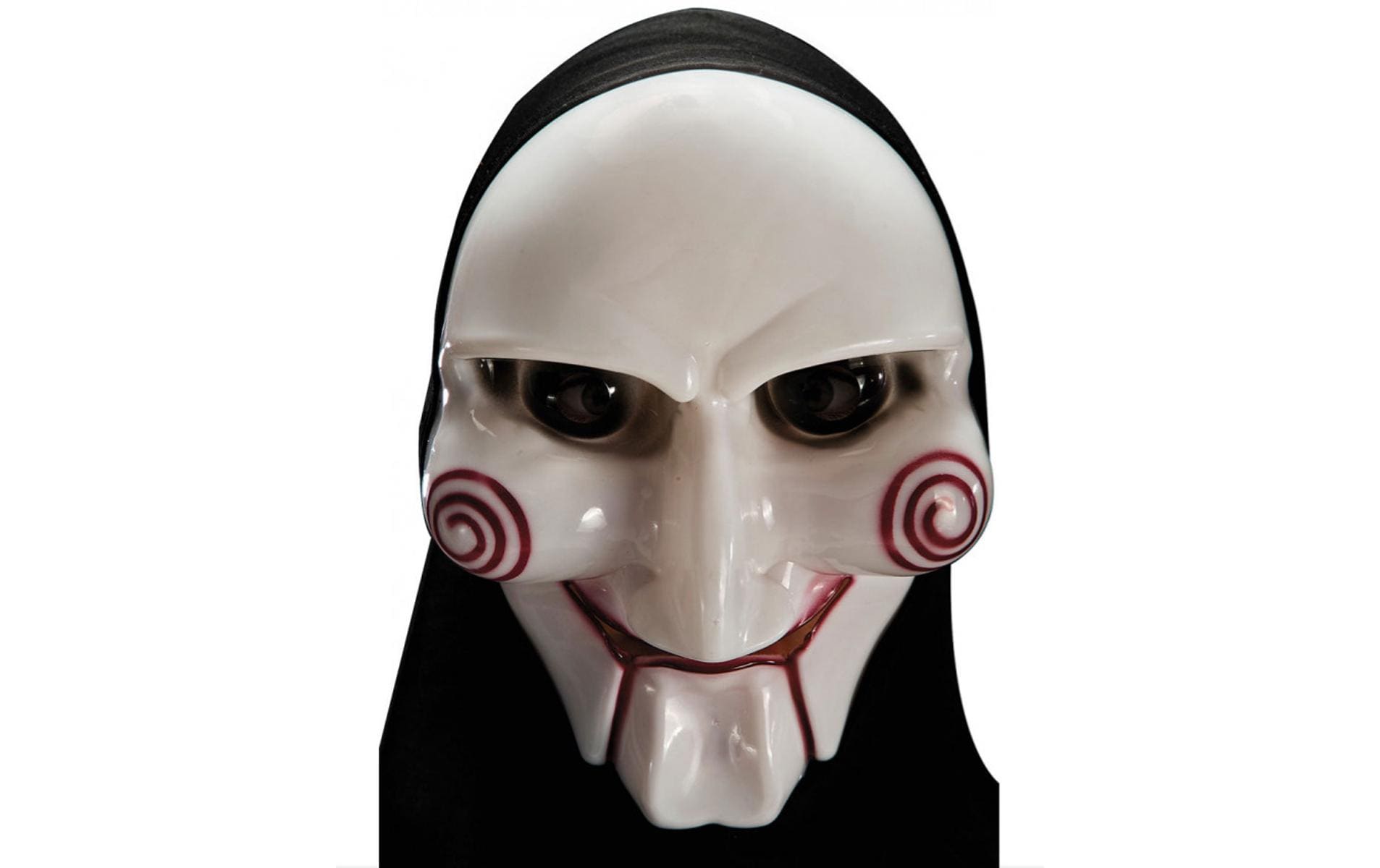 Halloween Maske  Mr. X aus starrem Kunststoff mit Kapuze