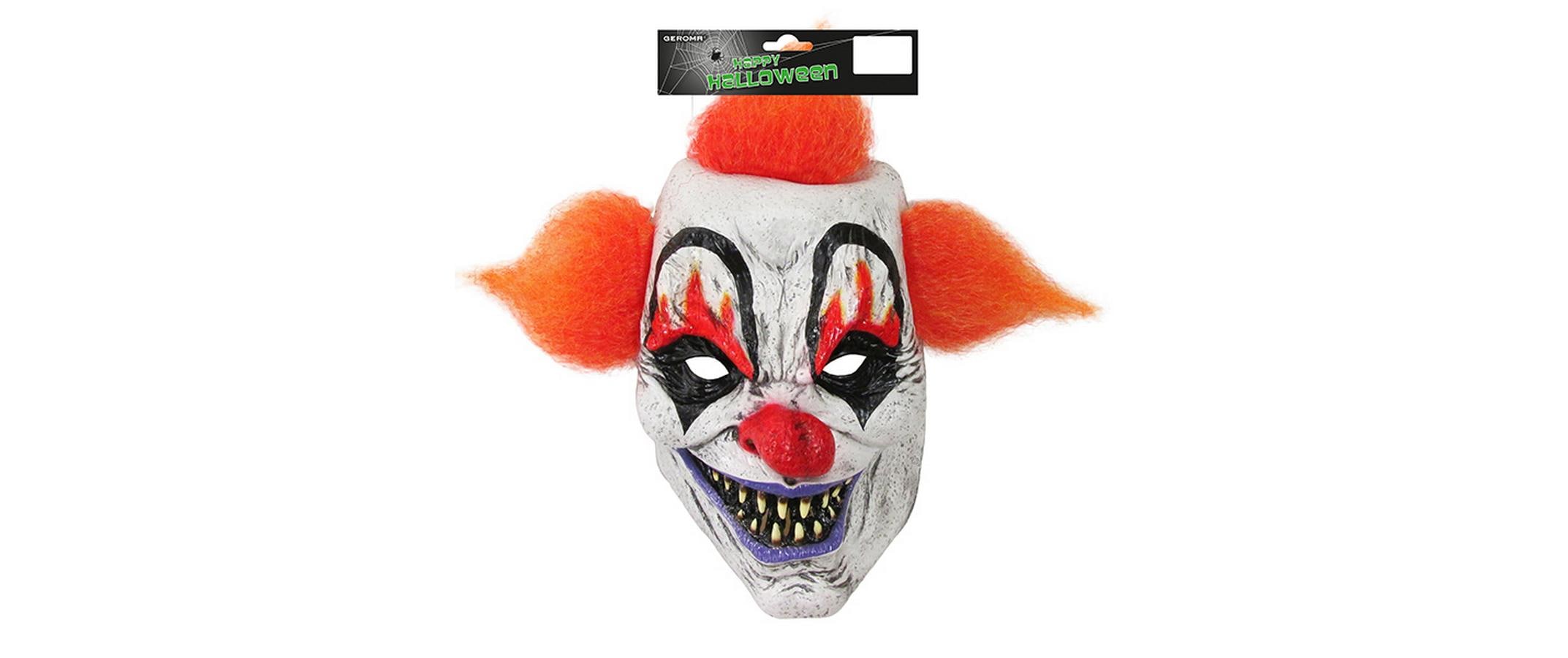 Halloween Clownmaske bunt, aus Latex, 1 Stk