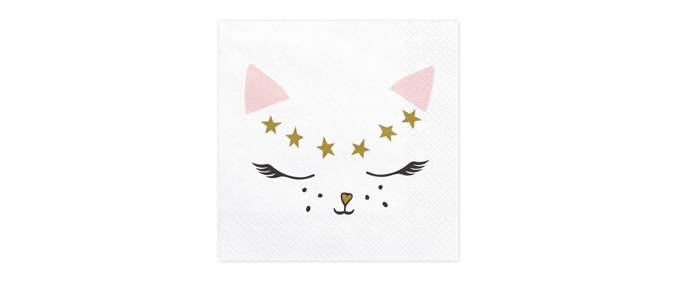 Partydeco Servietten Katze weiss, 33x33cm, 20 Stück