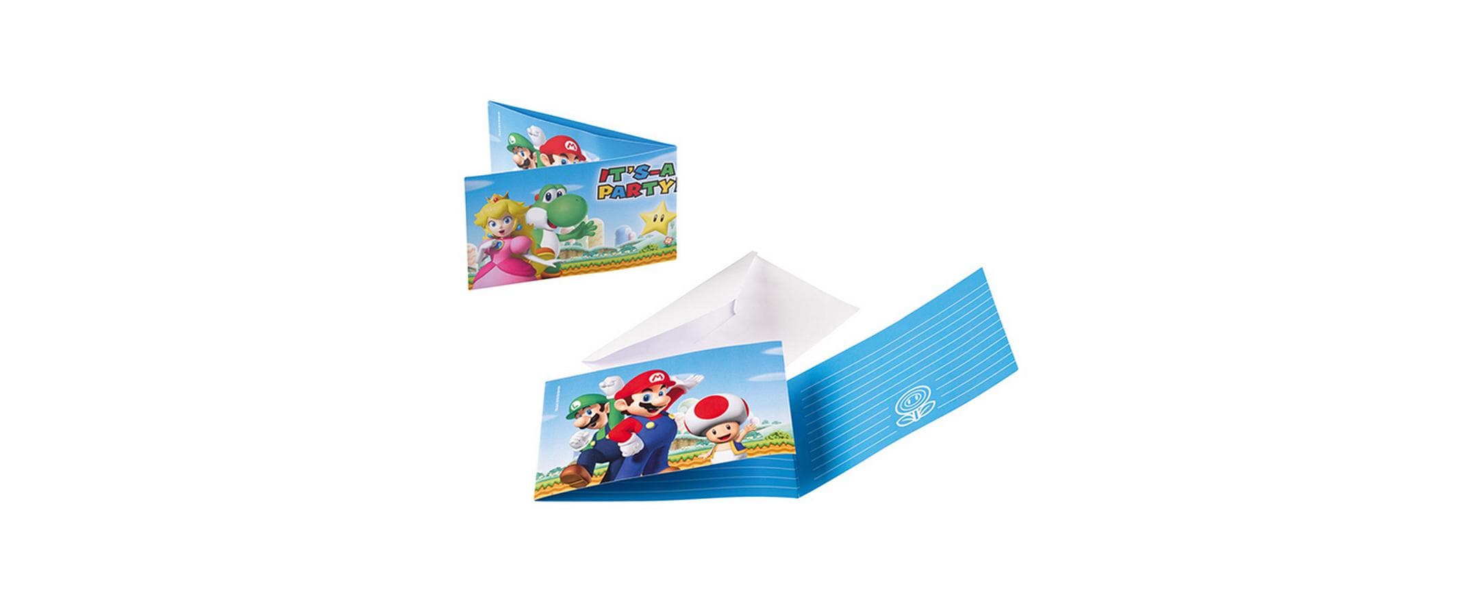 Super Mario Karte 7.9 x 14.1 cm, 8 Stk, mit Umschlag, Papier