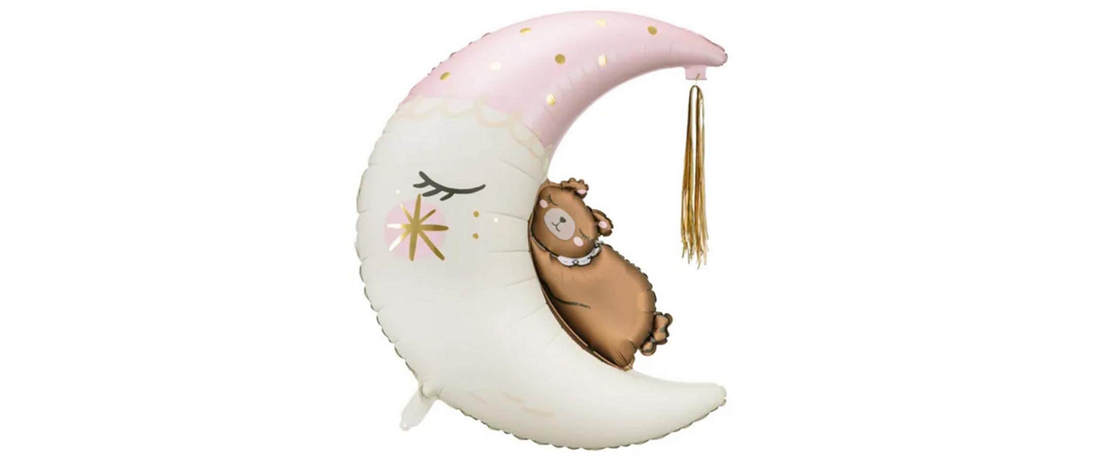 Partydeco Folienballon Teddybär Mond 80x98 cm,