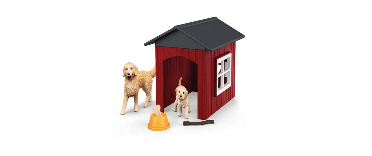 Schleich Hundehütte mit Goldenretrievern Farm World