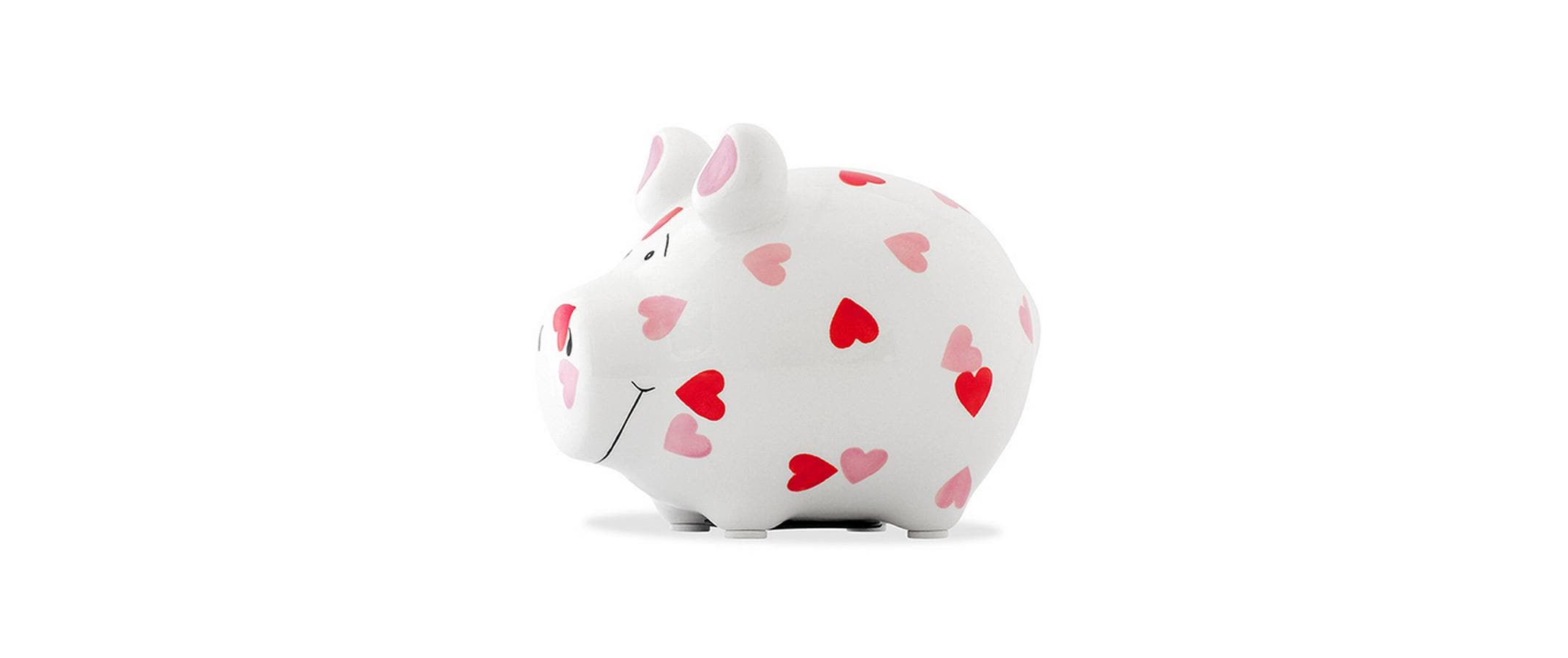 Sparschwein Herzchen-Schwein 12.5x9x9cm