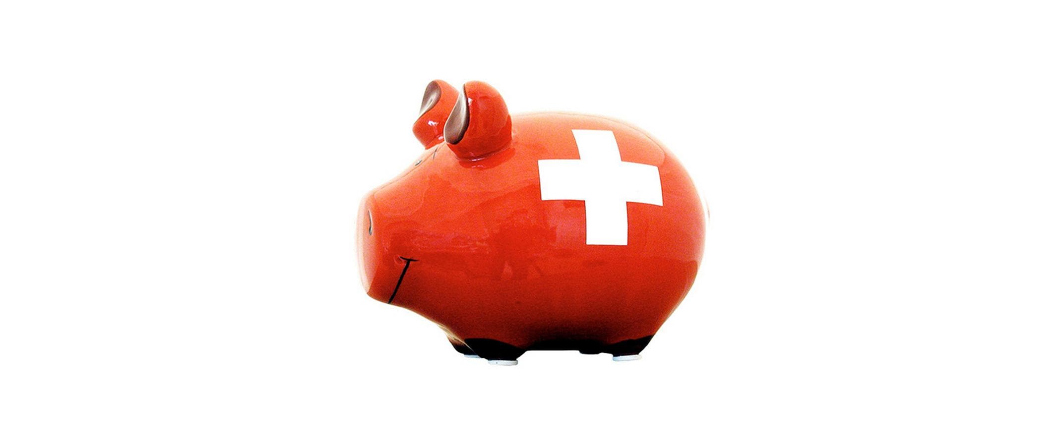 Sparschwein Schweizer Bank 12.5x9x9cm