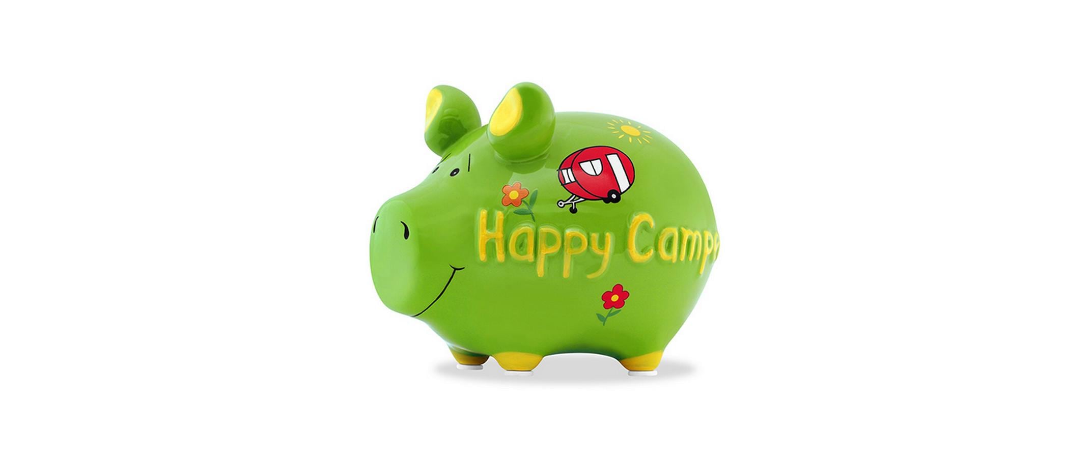 Sparschwein Happy Camper 12.5x9x9cm