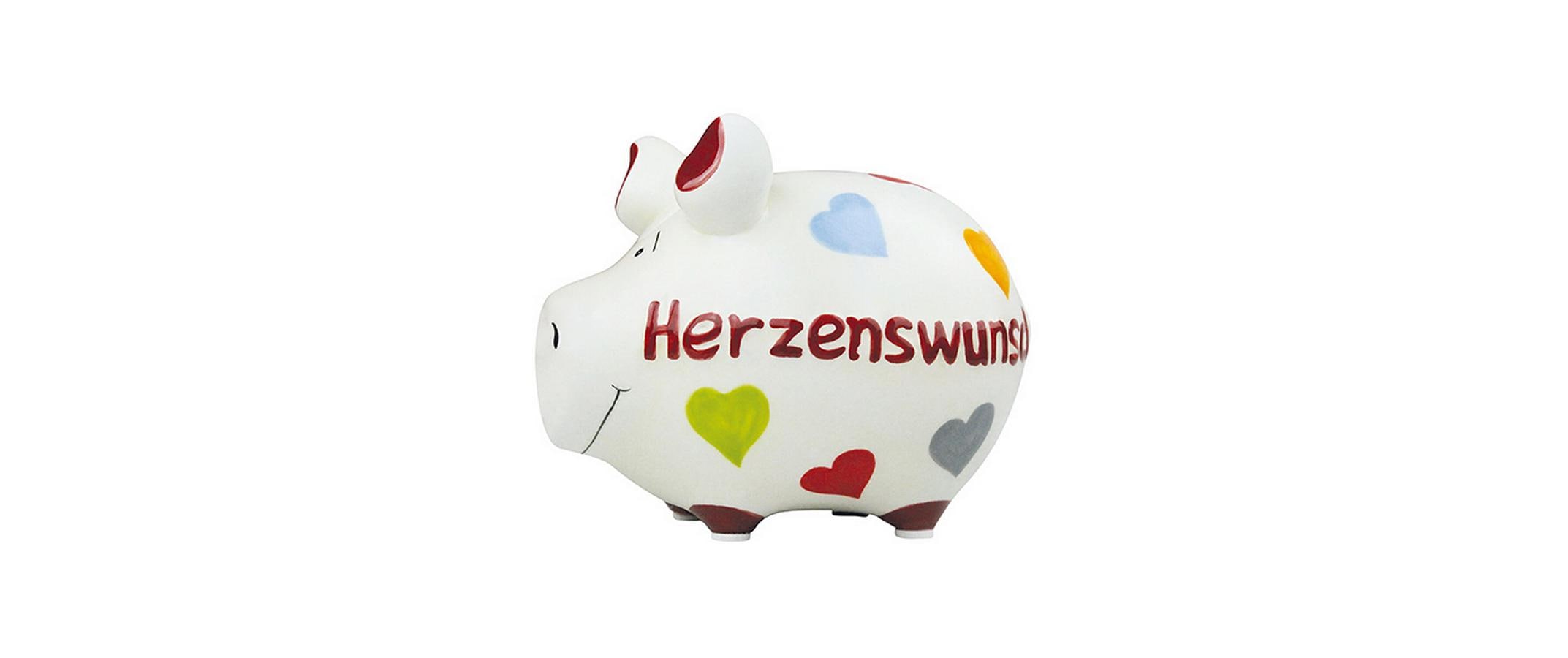 Sparschwein Herzenswunsch 12.5x9x9cm