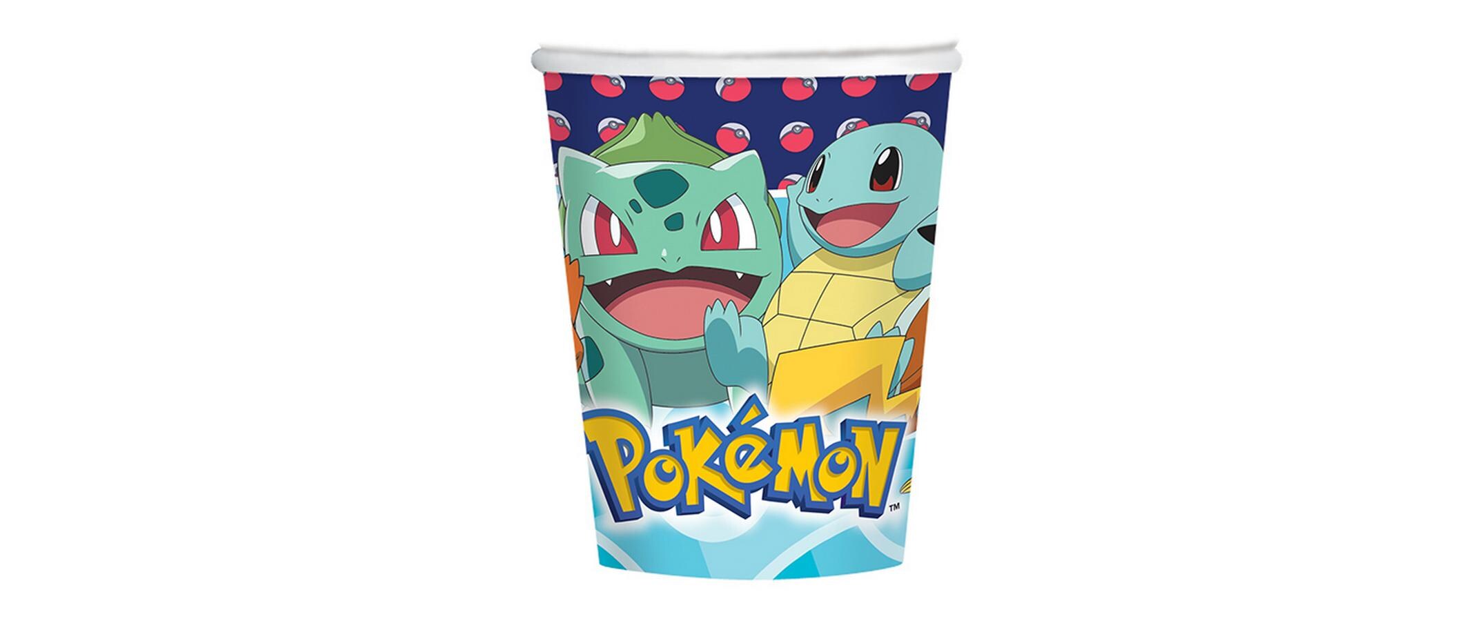 Pokemon Pappbecher 7.5 x 14 cm, 250 ml, 8 Stück, Papier