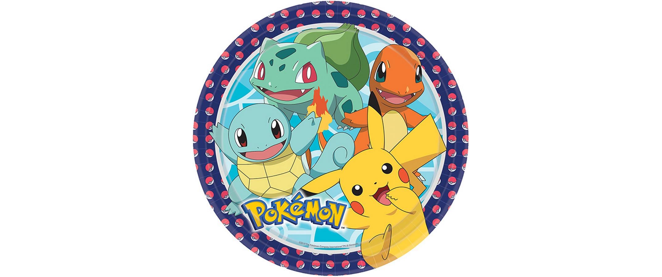 Pokemon Pappteller D: 23 cm, 8 Stück, Papier