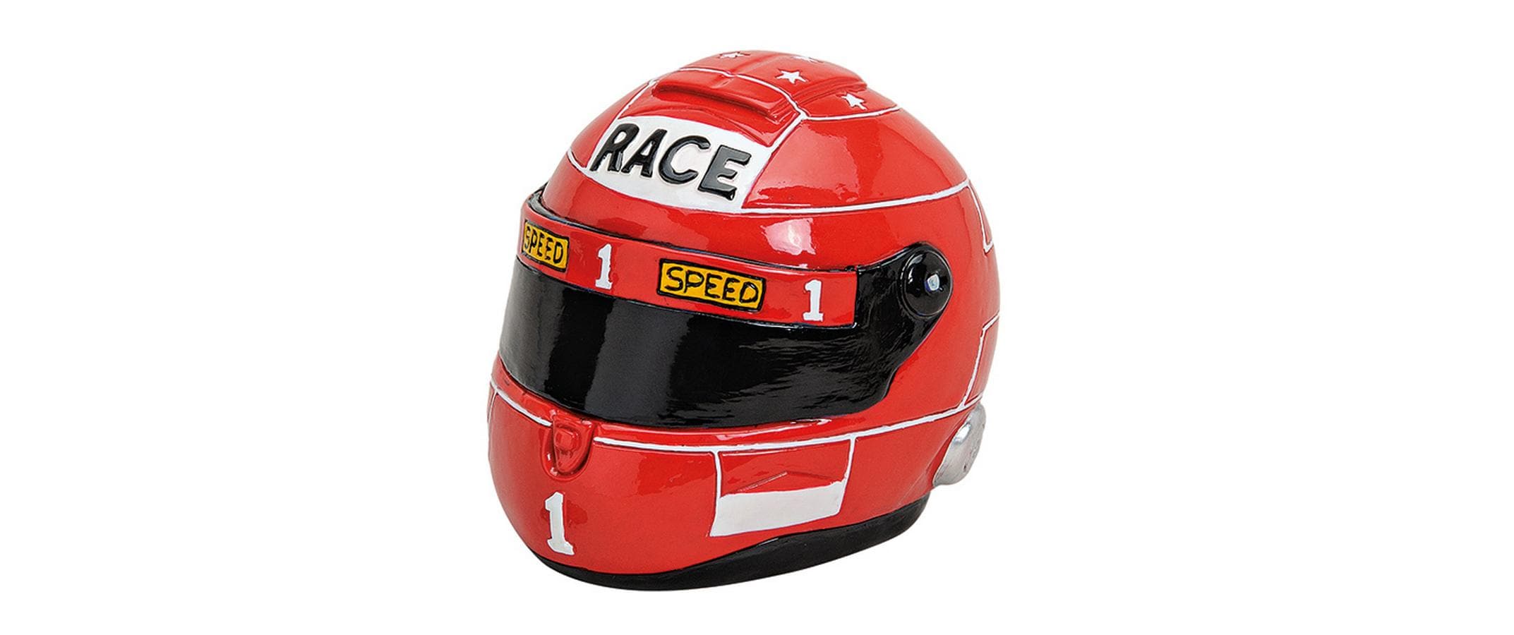 Spardose Motorradhelm rot aus Poly B14xT11xH11cm