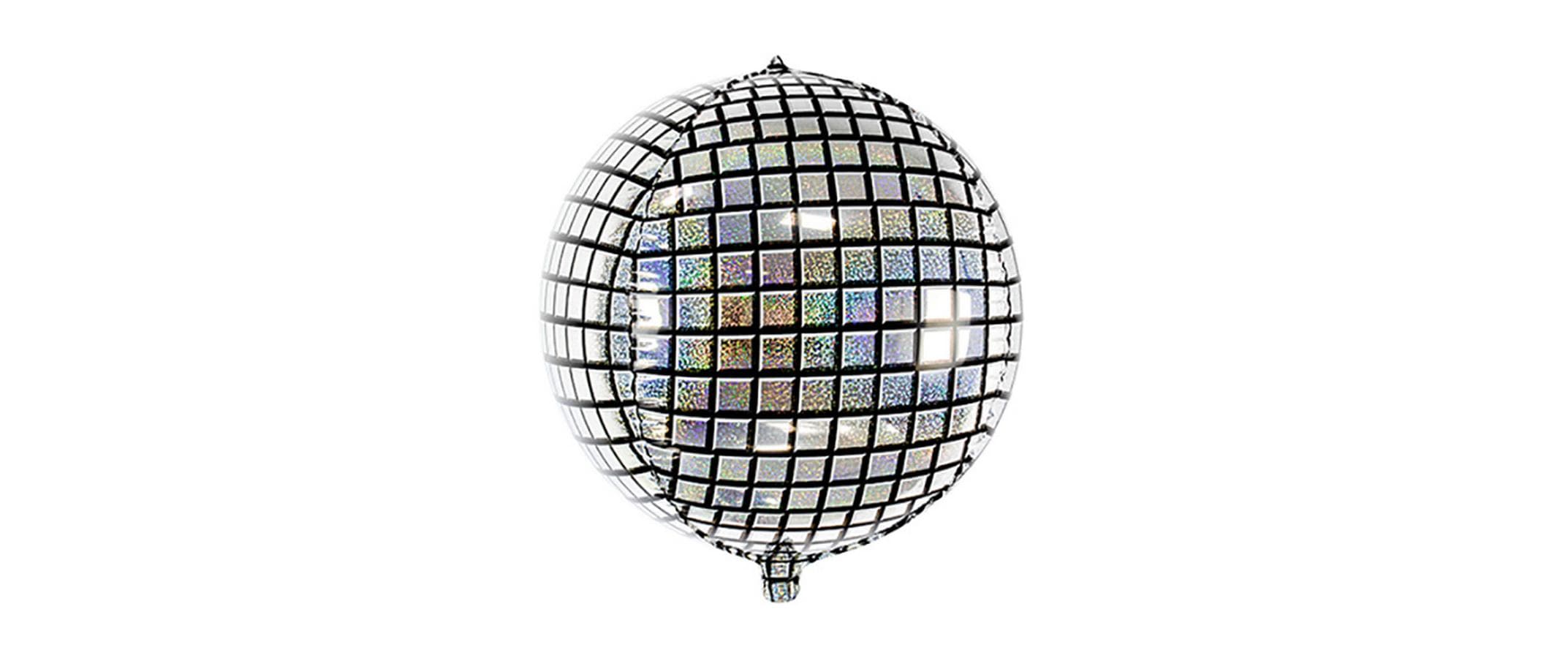 Partydeco Folienballon Disco Ball silber, 40 cm, 1 Stück