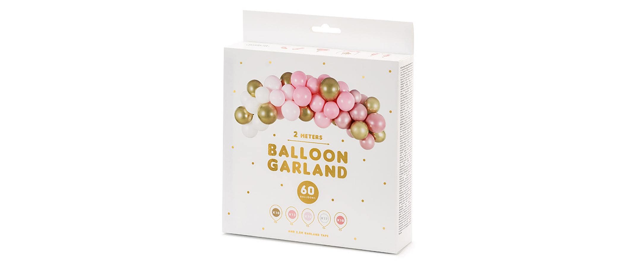 Partydeco Ballon Girlande pink 2 m, 60 Ballons