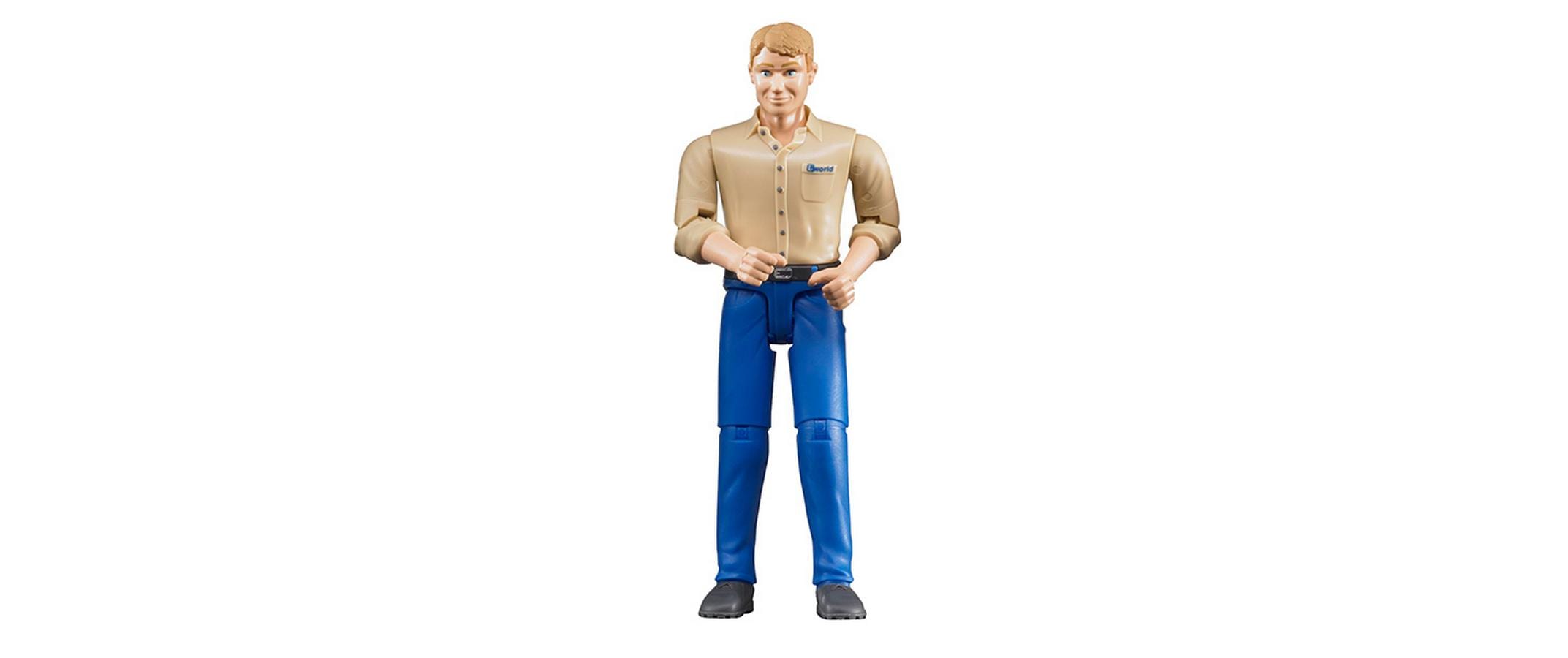 Bruder Spielwaren Mann h.blaue Hose Mann mit hellem Hauttyp/blauer Hose